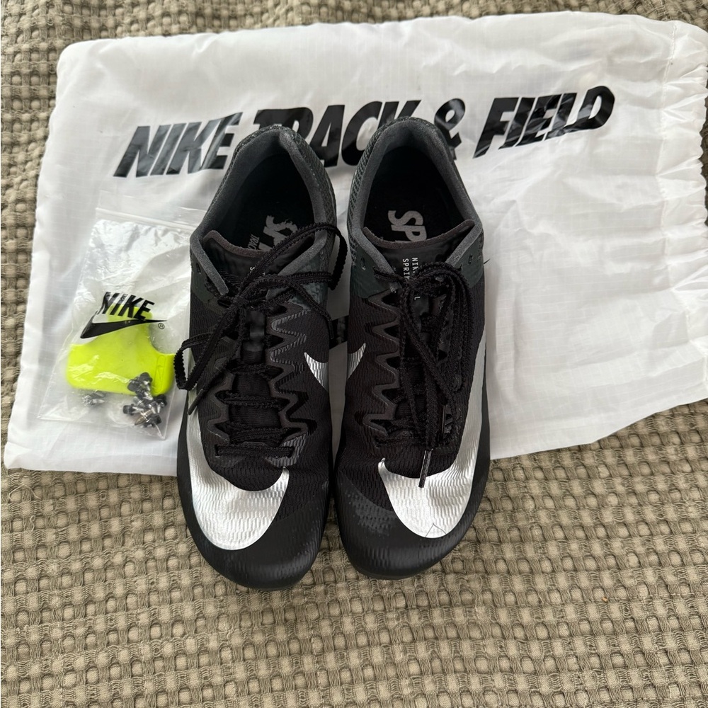 Nike Rival Sprint Black and White Spikes